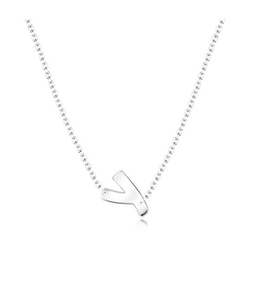 Silver Initial Letter Necklace Y SPE-5565